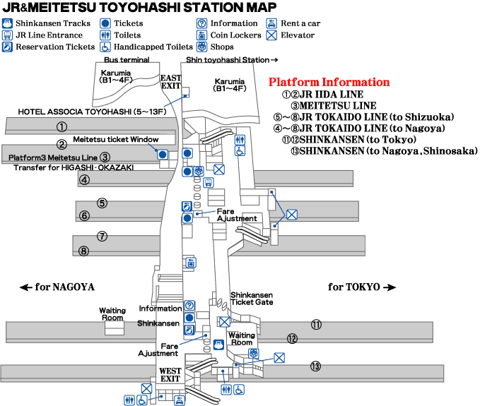jr&meitetsu toyohashi station map